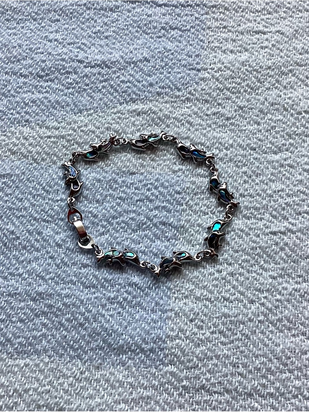 Abalone shell dolphin vintage bracelet